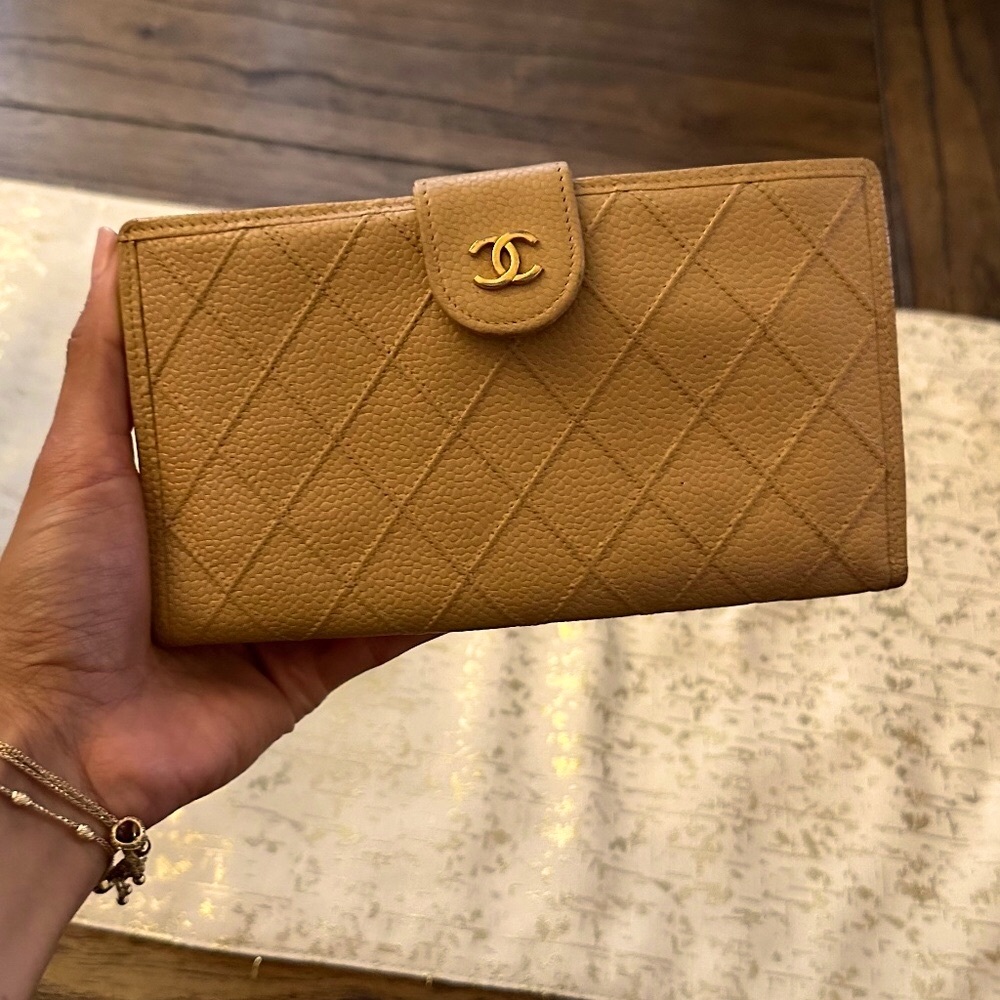 Chanel Tan Wallet w/Coin Purse